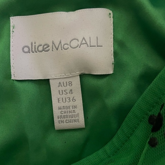 NEW ALICE MCCALL Green Apple Stardust Tulle Midi Dress Size US 4 Alice Mccall - Picture 5 of 5